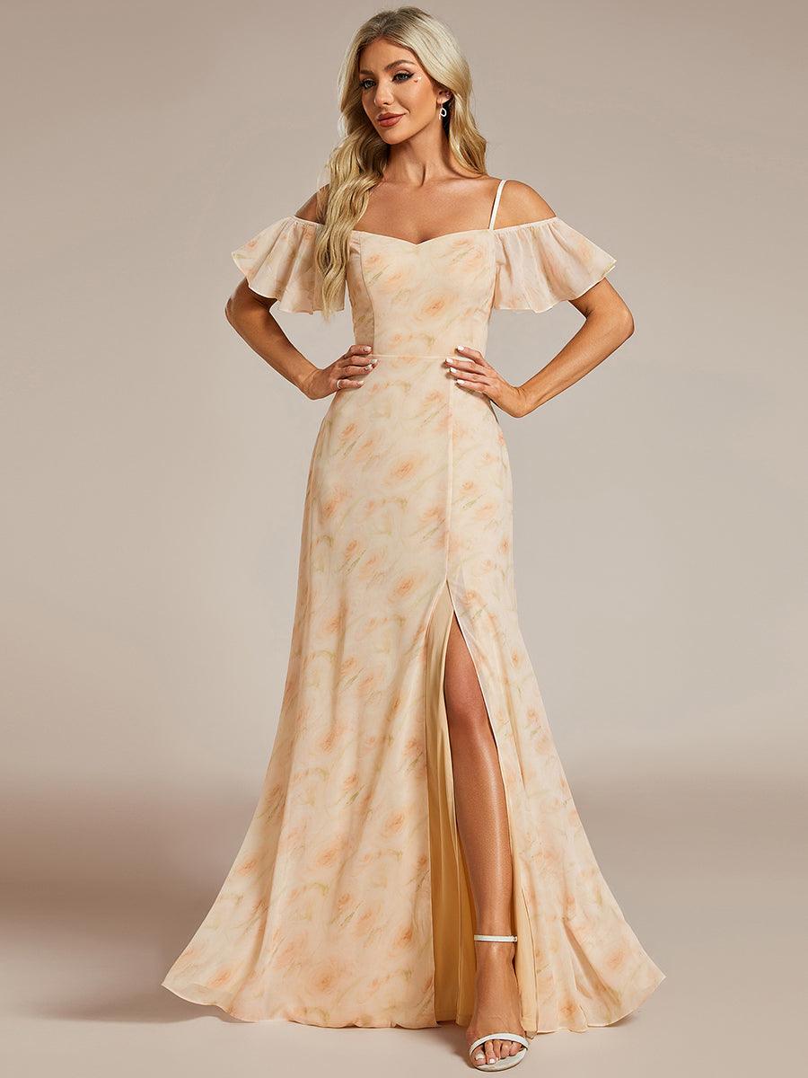 Robe Demoiselle d'Honneur sexy à épaules dénudées et à encolure en V #Couleur_Roses Dorées