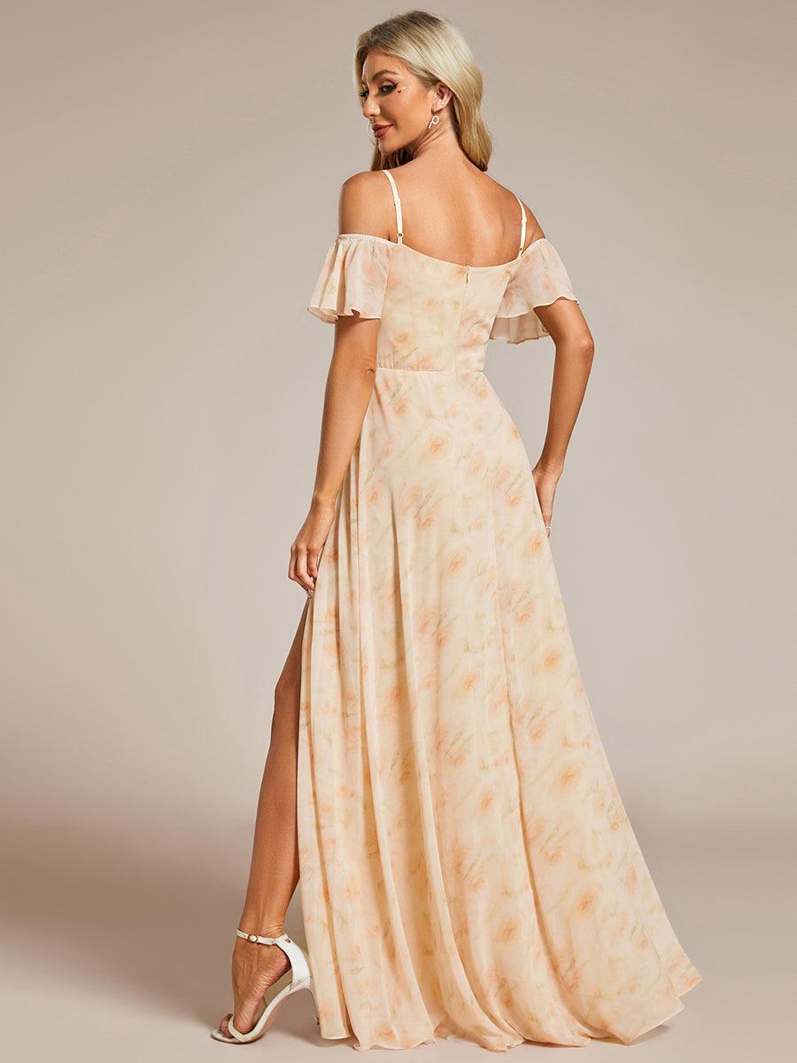 Robe Demoiselle d'Honneur sexy à épaules dénudées et à encolure en V #Couleur_Roses Dorées