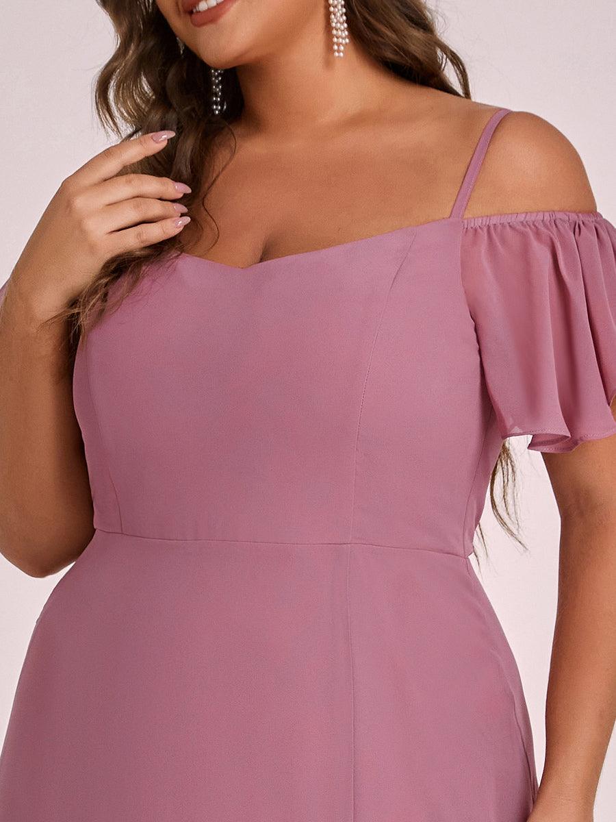 Robe de soirée à épaules dénudées et encolure en V taille Plus fente latérale #Couleur_Orchidee