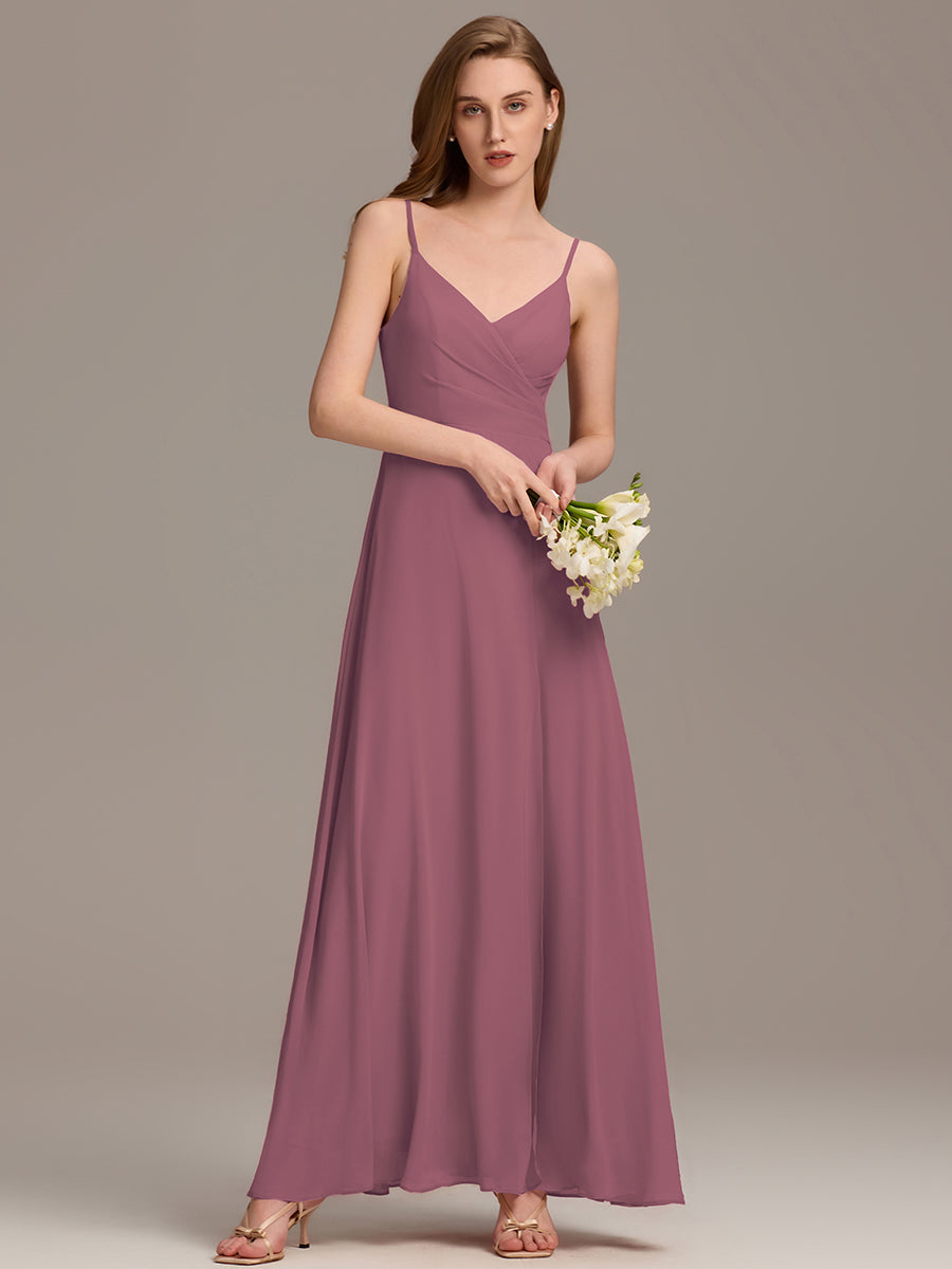 Robe d'invité de mariage trapèze en mousseline fluide à encolure ronde et longueur au genou #Couleur_Orchidee