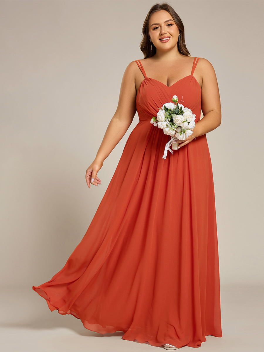 Robe demoiselle d'honneur mousseline et dentelle dos nu bretelles fines #Couleur_Burnt Orange