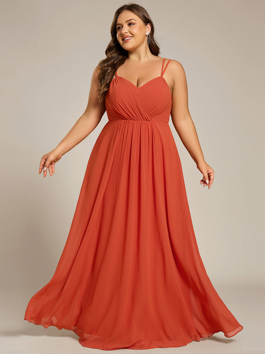 Robe demoiselle d'honneur mousseline et dentelle dos nu bretelles fines #Couleur_Burnt Orange