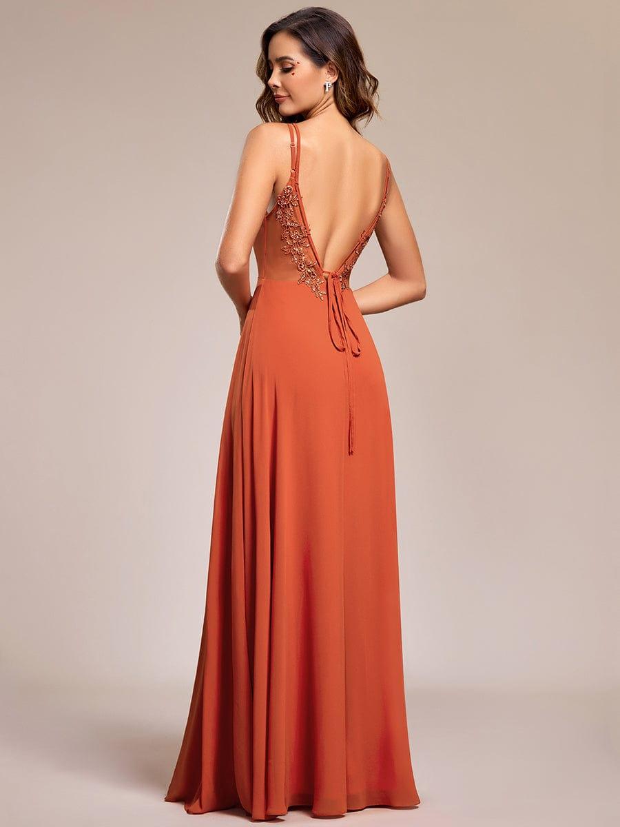 Burnt Orange Bridesmaid Dresses #style_ES01692BO