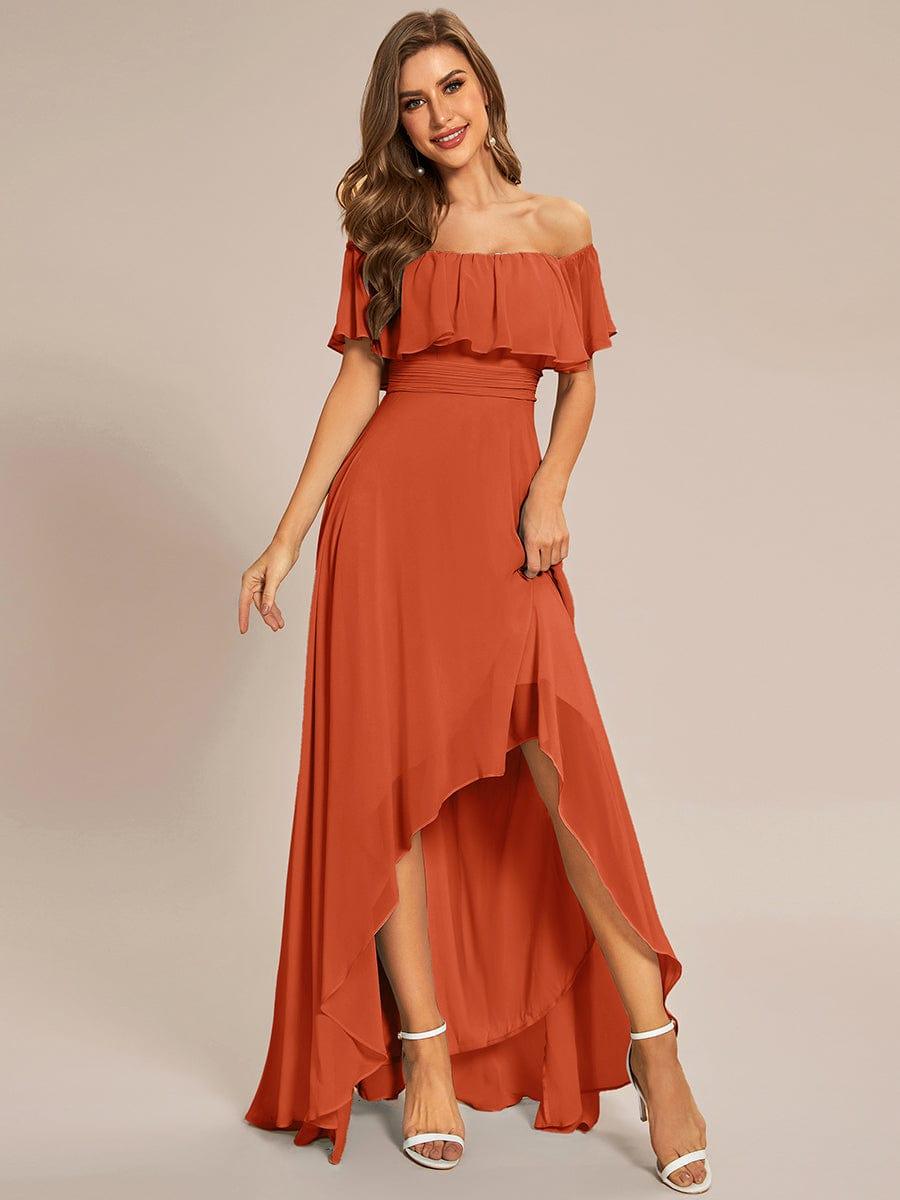 Burnt Orange Bridesmaid Dresses #style_ES01736BO