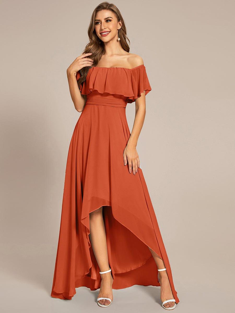 Burnt Orange Bridesmaid Dresses #style_ES01736BO
