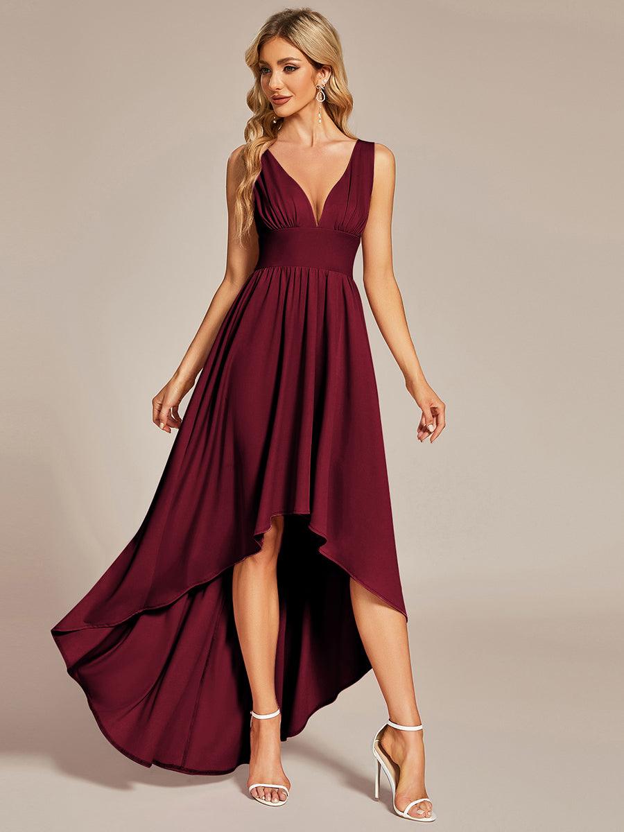 Robe Demoiselle d'honneur élégante Taille Empire Sans Manches #Couleur_Bordeaux