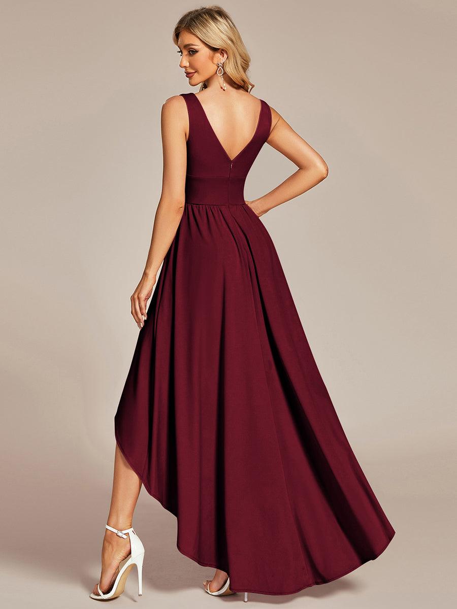 Robe Demoiselle d'honneur élégante Taille Empire Sans Manches #Couleur_Bordeaux