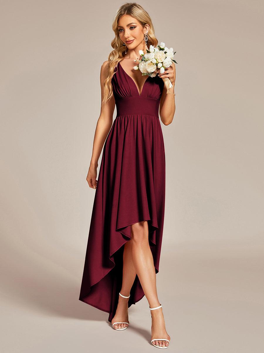 Robe Demoiselle d'honneur élégante Taille Empire Sans Manches #Couleur_Bordeaux