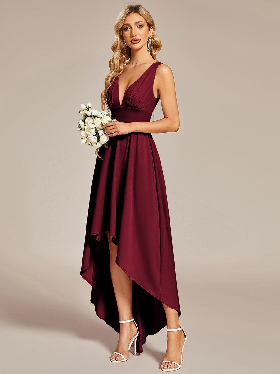Robe Demoiselle d'honneur élégante Taille Empire Sans Manches #Couleur_Bordeaux