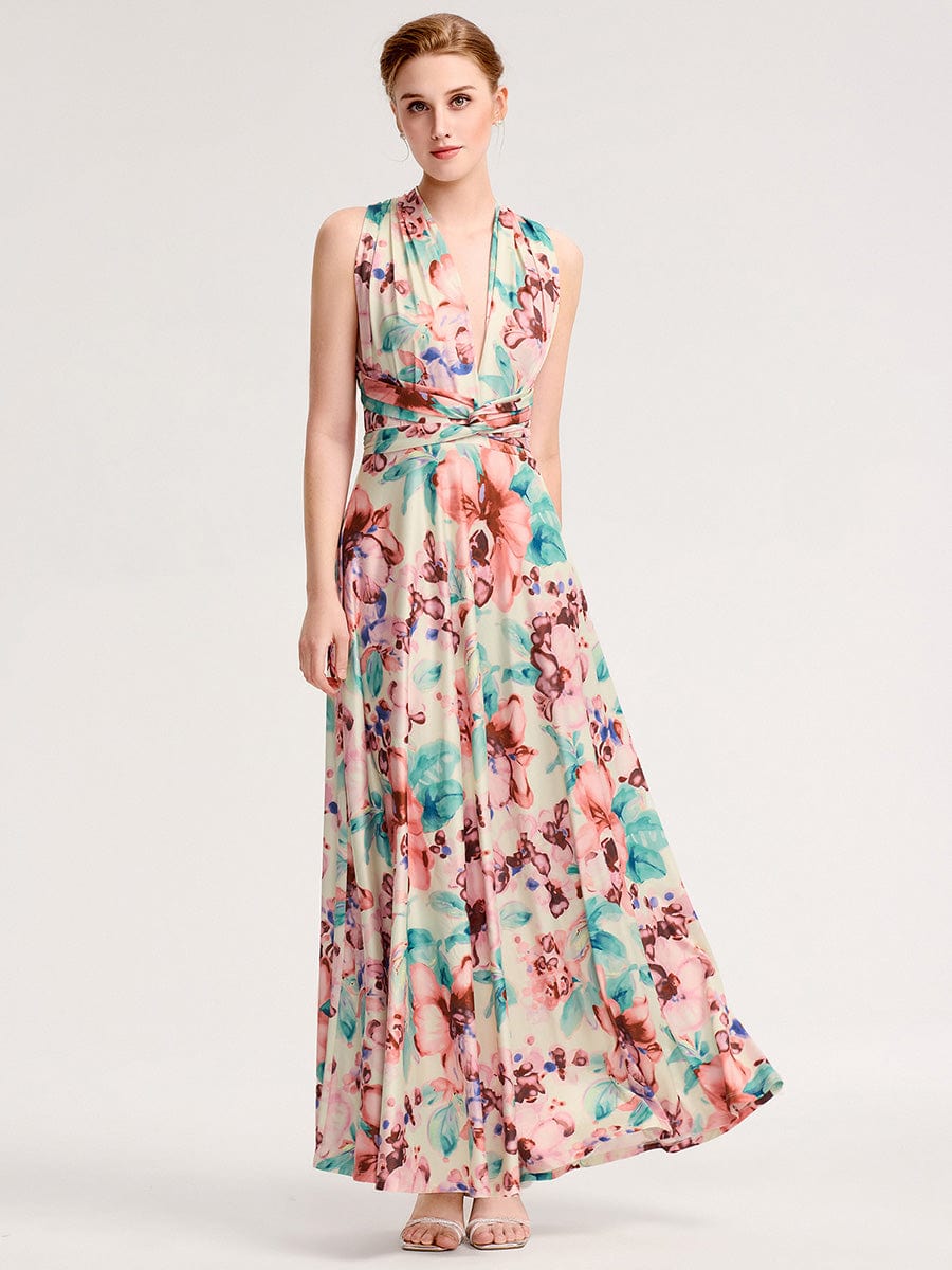 Glitzerndes A-Linien-Abendkleid mit Empire-Taille und langen Laternen?rmeln #Couleur_Imprimé abricot