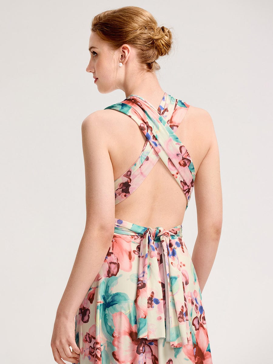 Glitzerndes A-Linien-Abendkleid mit Empire-Taille und langen Laternen?rmeln #Couleur_Imprimé abricot