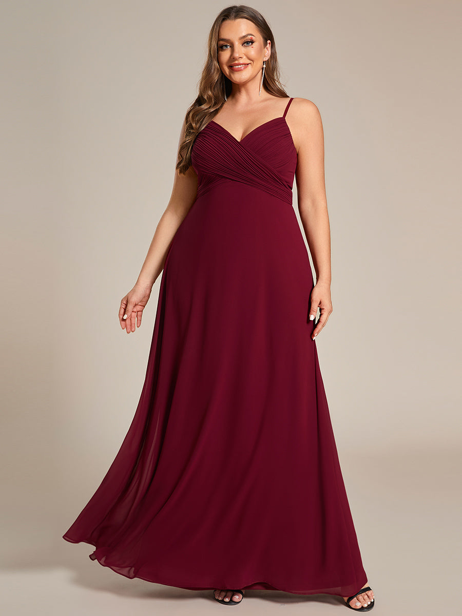 Robe de demoiselle d'honneur drapée au dos avec décolleté en cœur #Couleur_Bordeaux