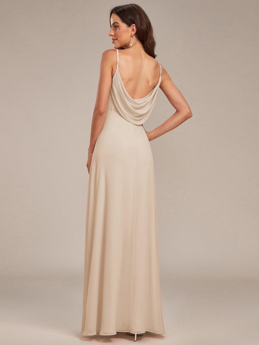 Robe de demoiselle d'honneur drapée au dos avec décolleté en cœur #Couleur_Rougir