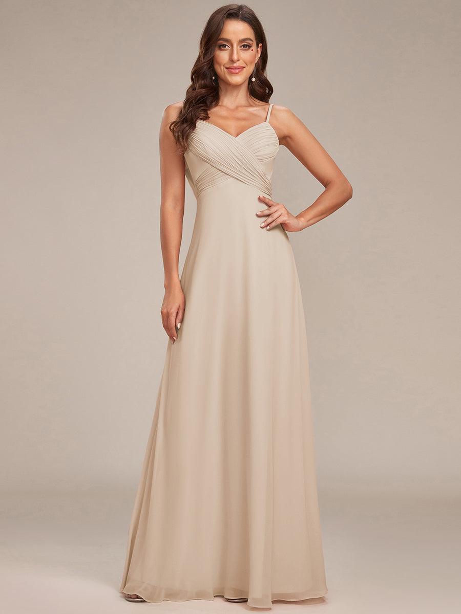 Robe de demoiselle d'honneur drapée au dos avec décolleté en cœur #Couleur_Rougir