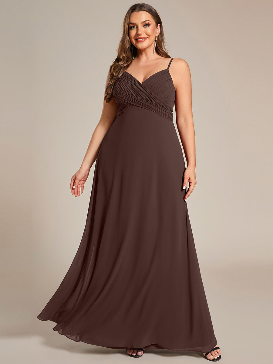 Robe de demoiselle d'honneur drapée au dos avec décolleté en cœur #Couleur_Marron Chocolat