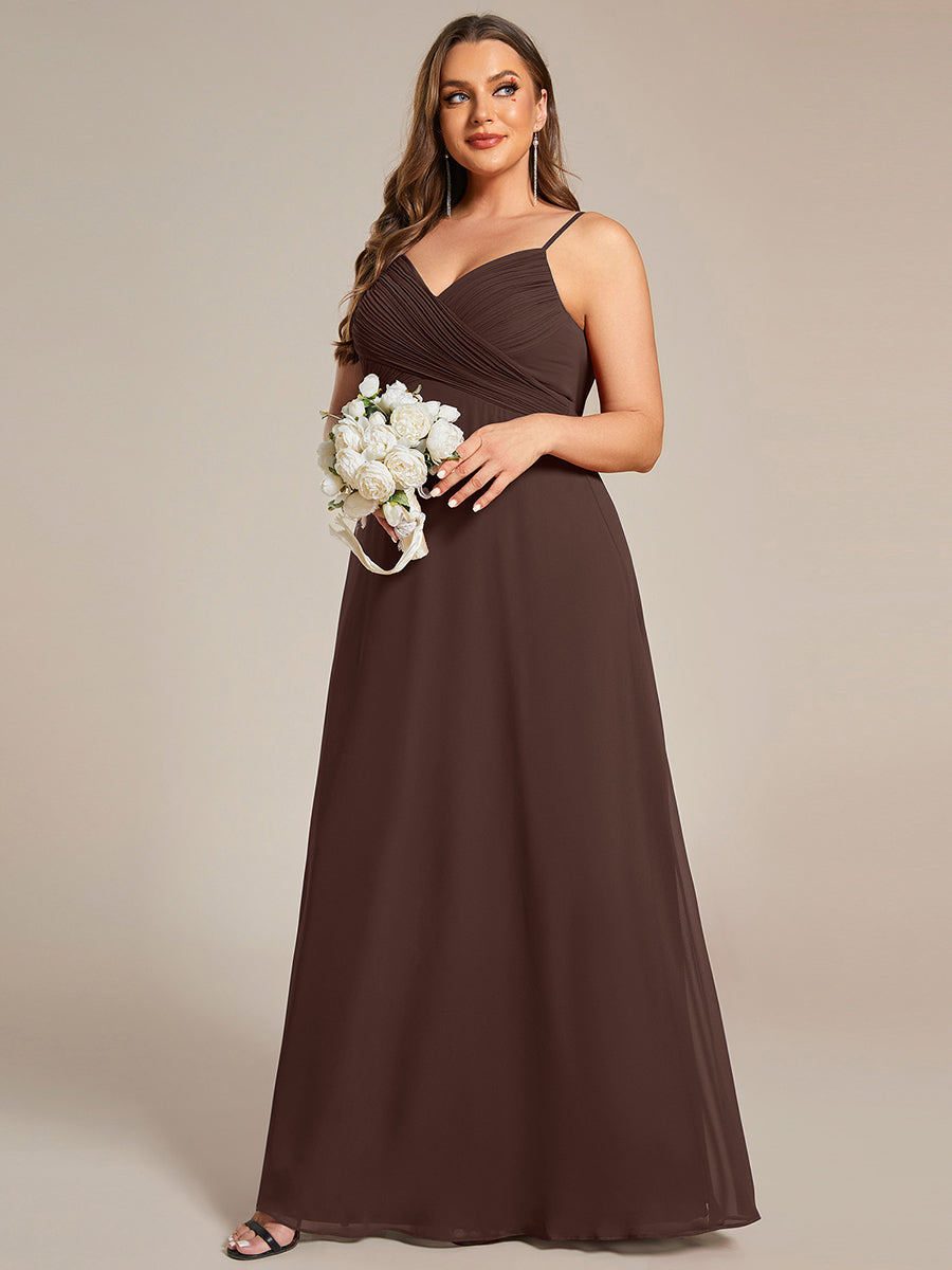 Robe de demoiselle d'honneur drapée au dos avec décolleté en cœur #Couleur_Marron Chocolat