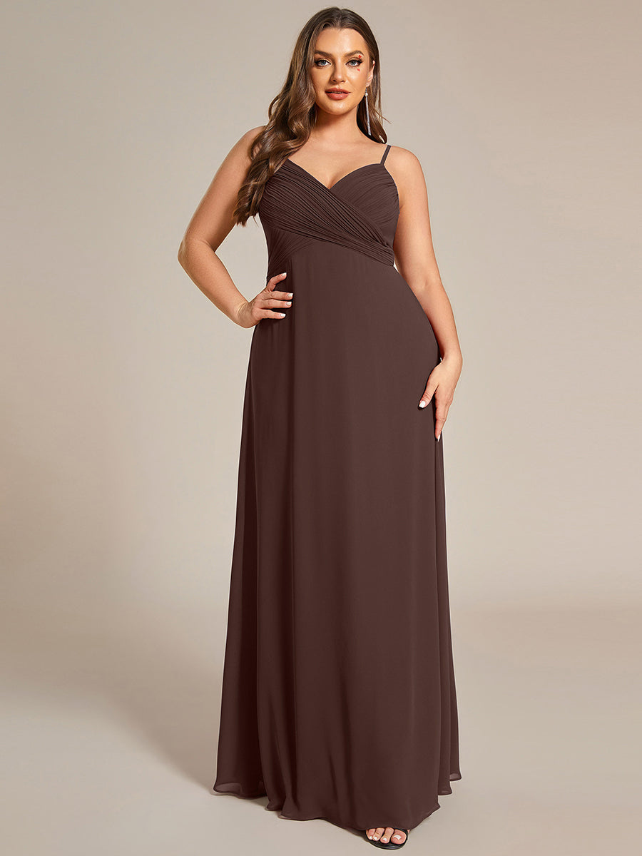 Robe de demoiselle d'honneur drapée au dos avec décolleté en cœur #Couleur_Marron Chocolat