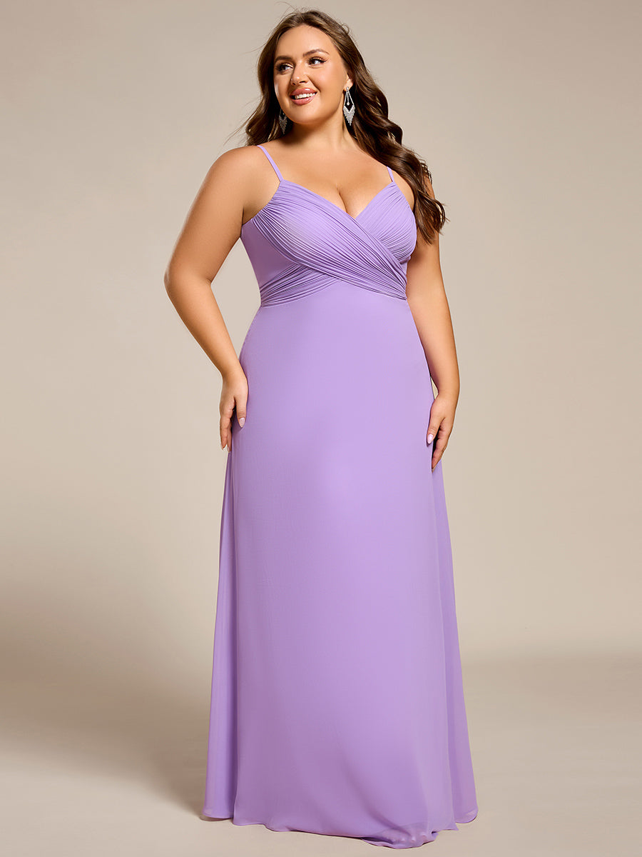 Robe de demoiselle d'honneur drapée au dos avec décolleté en cœur #Couleur_Lavande