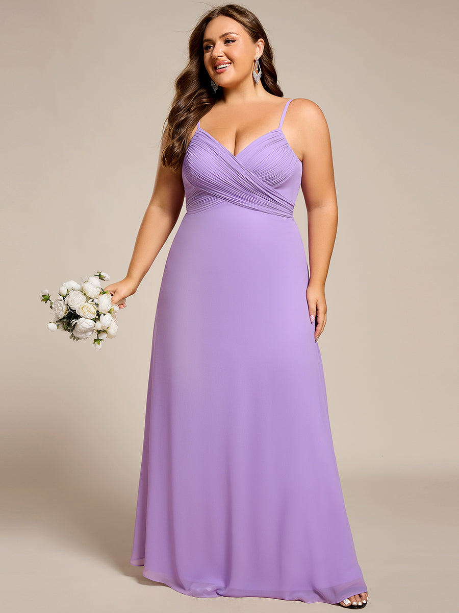 Robe de demoiselle d'honneur drapée au dos avec décolleté en cœur #Couleur_Lavande