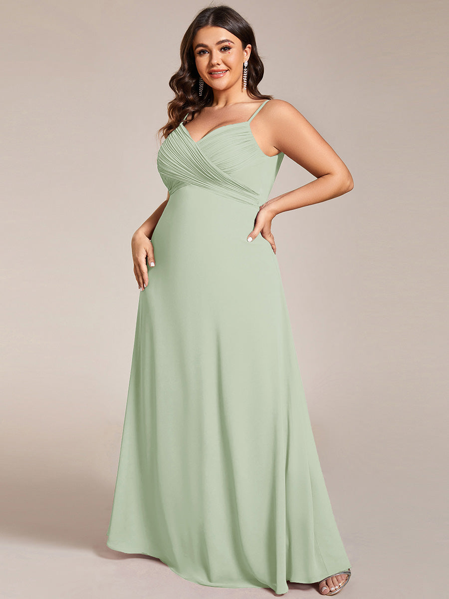 Robe de demoiselle d'honneur drapée au dos avec décolleté en cœur #Couleur_Menthe Verte