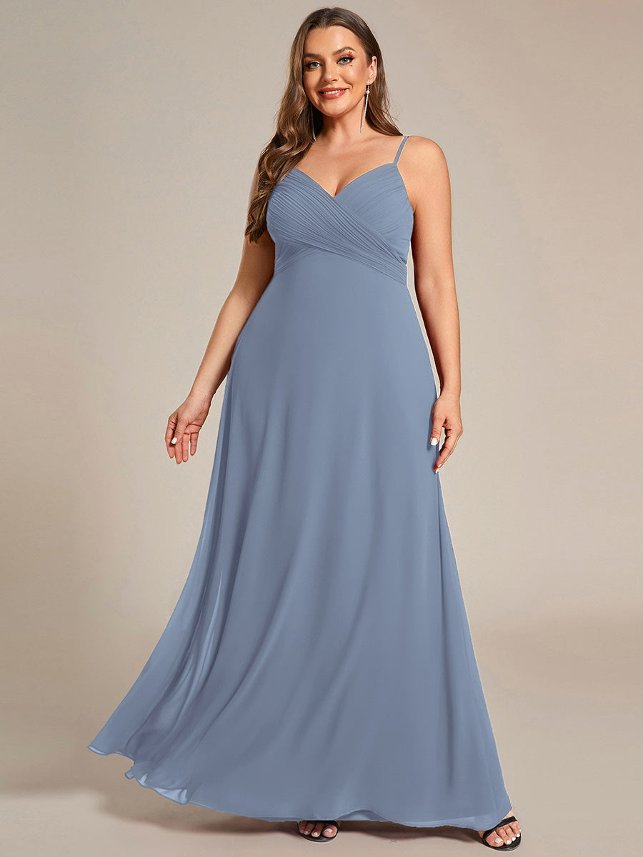 Robe de demoiselle d'honneur drapée au dos avec décolleté en cœur #Couleur_Bleu Ardoise