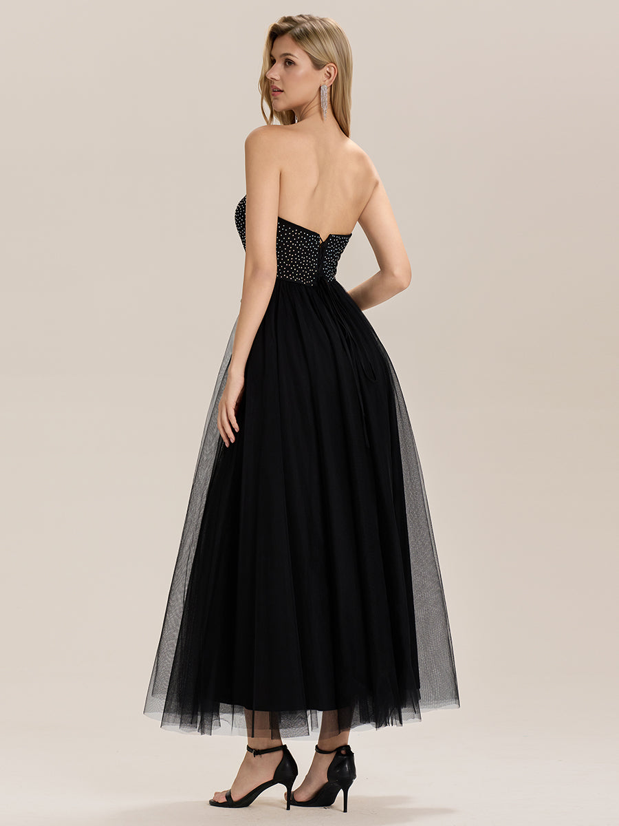 Robe de mariée dos nu fendue sur le côté #Couleur_Noir