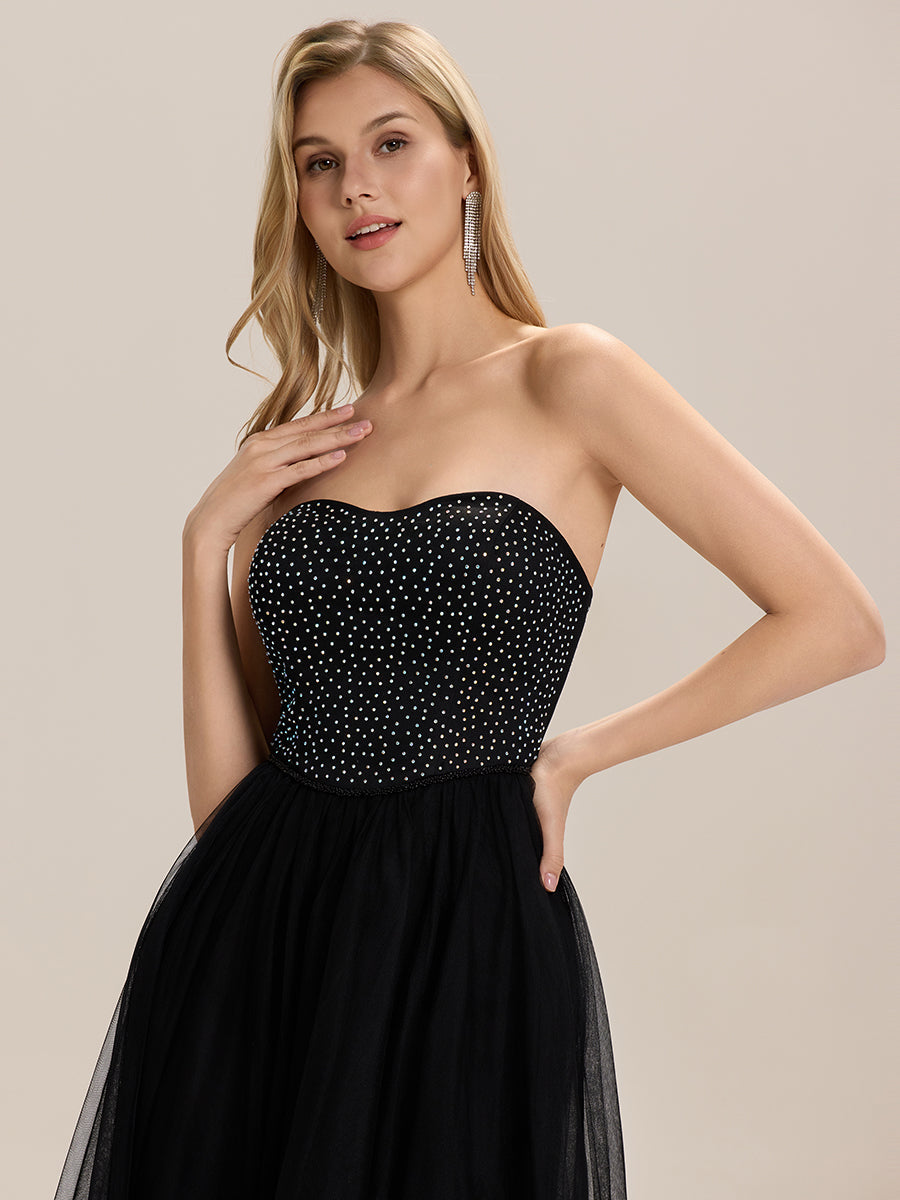 Robe de mariée dos nu fendue sur le côté #Couleur_Noir