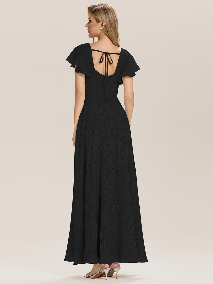 Robe de mariée dos nu fendue sur le côté #Couleur_Noir