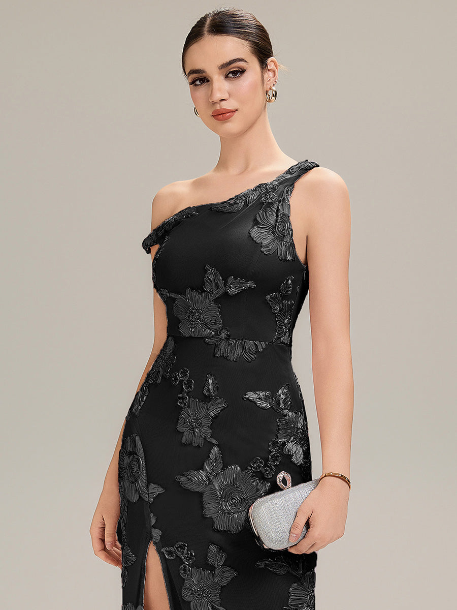 Robe de soirée chic sans manches sans bretelles en jersey extensible avec un nœud à l'avant et des rubans fluides #Couleur_Noir