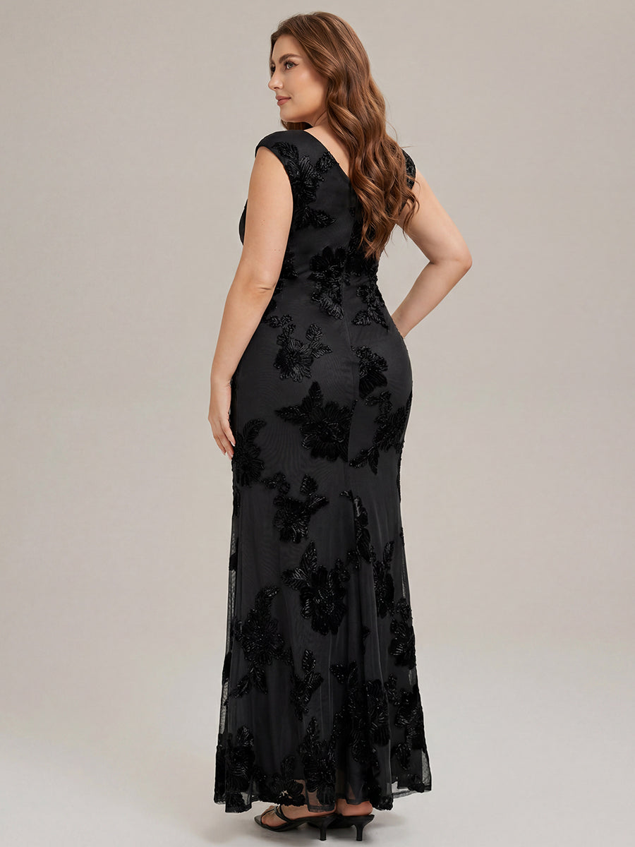 Robe Midi Sirène Sans Manches à Épaule Unique en Tissu à Faible Élasthanne Robe de Soirée Chic #Couleur_Noir