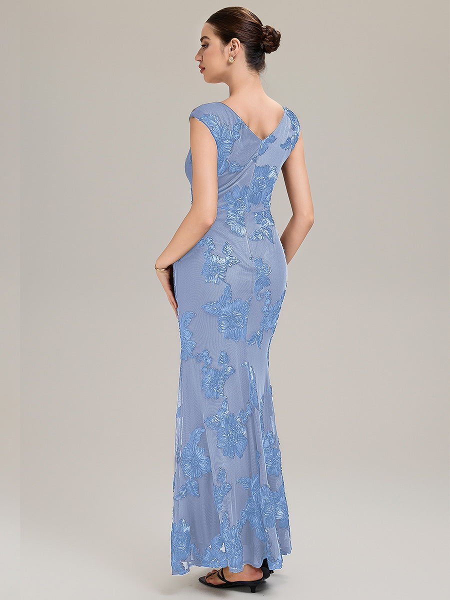 Robe Midi Sirène Sans Manches à Épaule Unique en Tissu à Faible Élasthanne Robe de Soirée Chic #Couleur_Bleu Glace