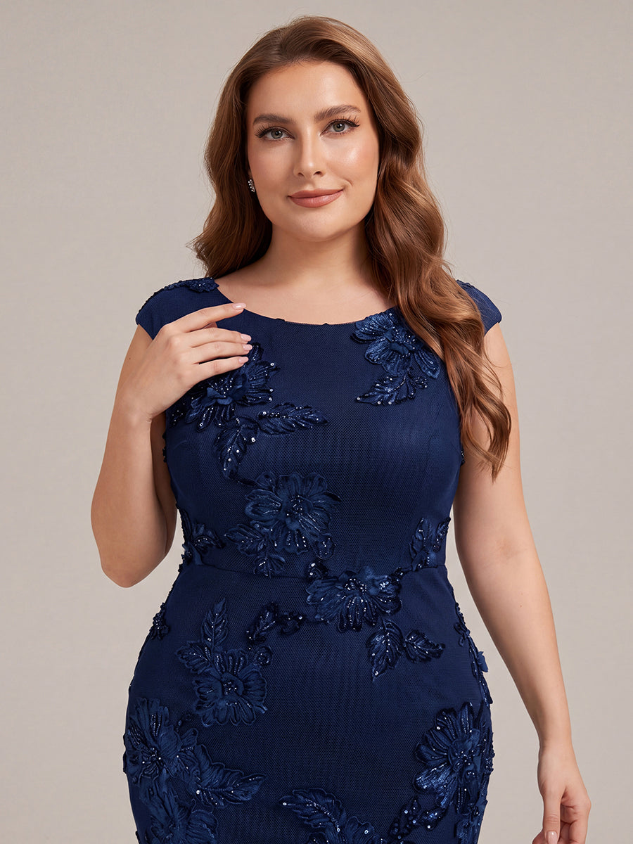 Robe Midi Sirène Sans Manches à Épaule Unique en Tissu à Faible Élasthanne Robe de Soirée Chic #Couleur_Bleu Marine