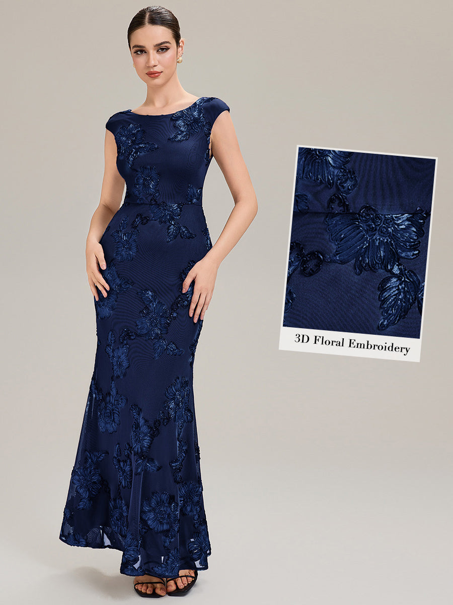 Robe Midi Sirène Sans Manches à Épaule Unique en Tissu à Faible Élasthanne Robe de Soirée Chic #Couleur_Bleu Marine