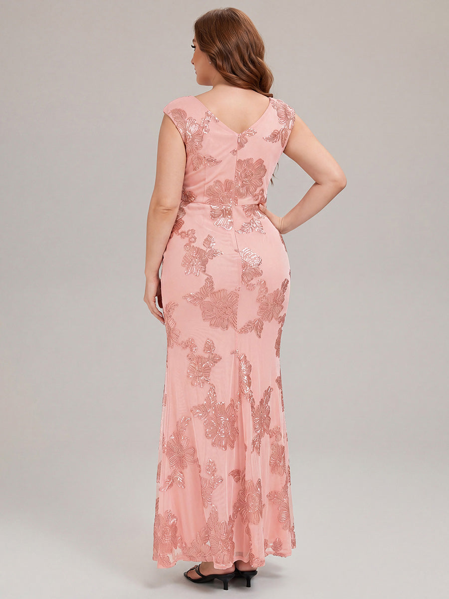 Robe Midi Sirène Sans Manches à Épaule Unique en Tissu à Faible Élasthanne Robe de Soirée Chic #Couleur_Rose