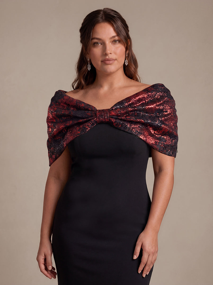 robe maxi bodycon ¨¤ manches courtes et d¨¦collet¨¦ en V #Couleur_Bourgogne/Noir