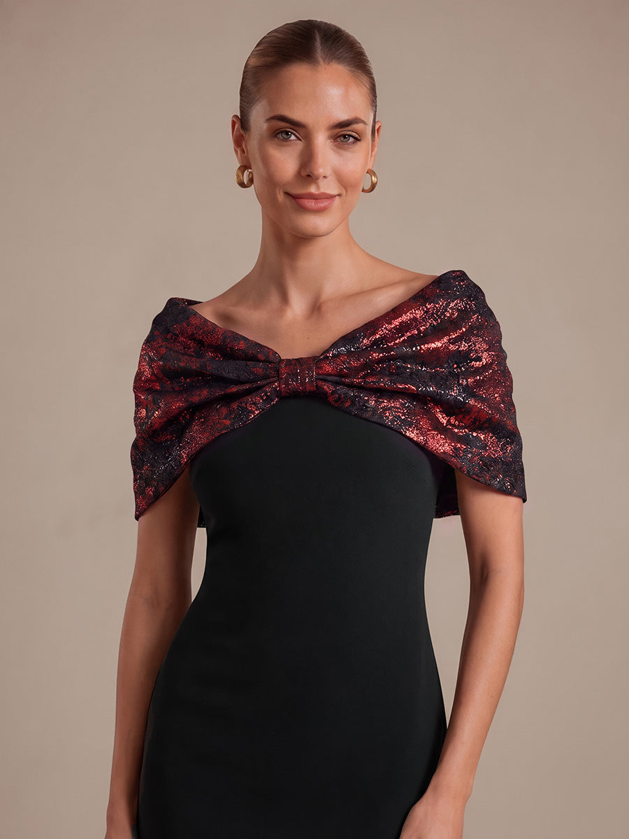 robe maxi bodycon ¨¤ manches courtes et d¨¦collet¨¦ en V #Couleur_Bourgogne/Noir