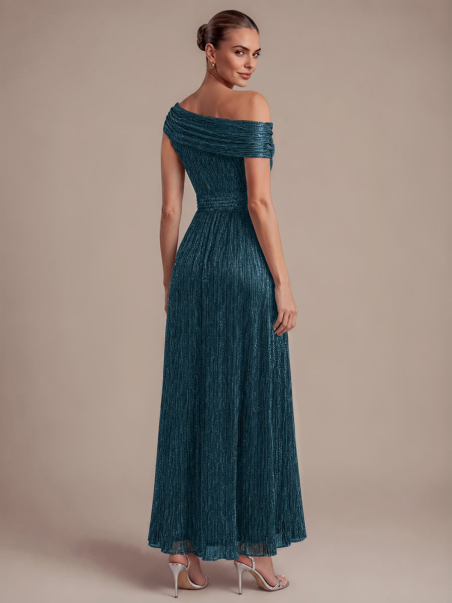 Robe A-Line sans manches maxi pliss¨¦e avec tissu extensible #Couleur_Bleu Sarcelle
