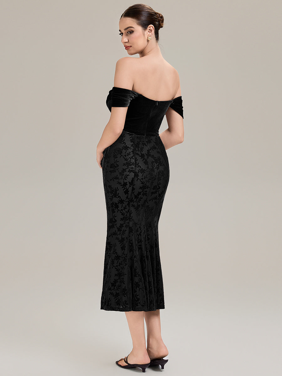 Robe maxi sirène sans manches avec col cowl et détails froncés Robes d'invité de mariage #Couleur_Noir