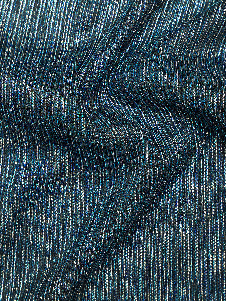 Robe maxi ¨¤ manches longues en tulle avec d¨¦collet¨¦ en V et volants coupe A #Couleur_Bleu Sarcelle