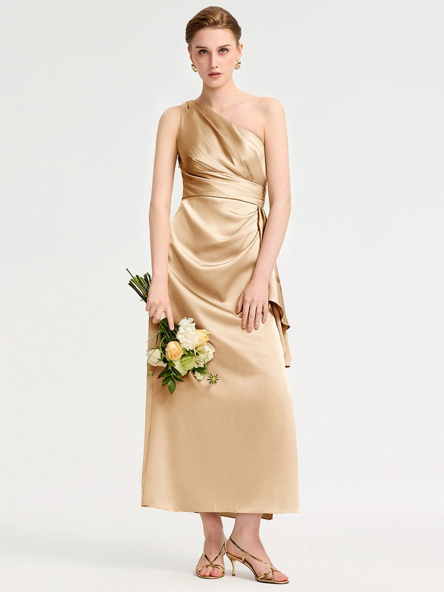 Robe d'invité de mariage trapèze en mousseline fluide à encolure ronde et longueur au genou #Couleur_Charbon