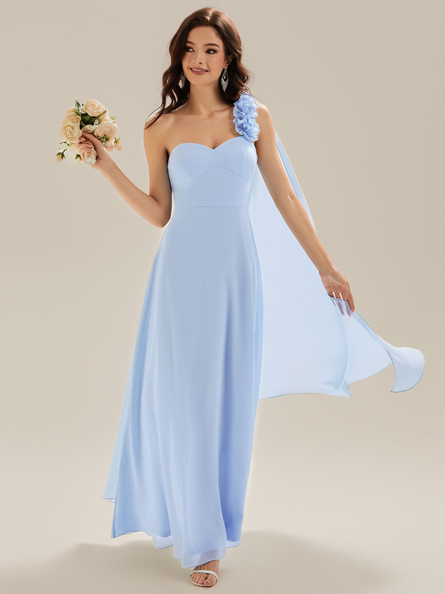 Robe longue sans manches à fleurs avec rubans #Couleur_Bleu Glace