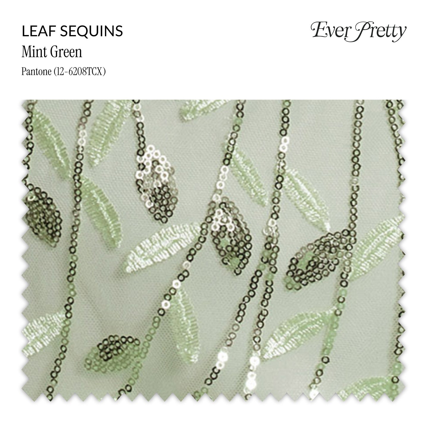 Ever-Pretty Échantillon de Sequins Feuille#Couleur_Menthe Verte