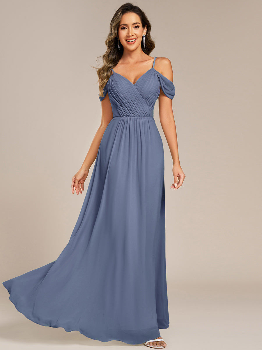 Robe de demoiselle d'honneur transparente dos nu #Couleur_Marine Fume