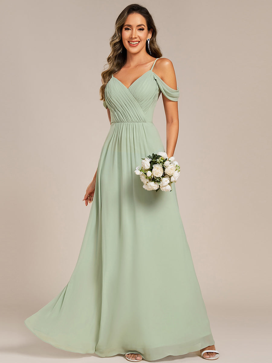 Robe de demoiselle d'honneur transparente dos nu #Couleur_Menthe Verte