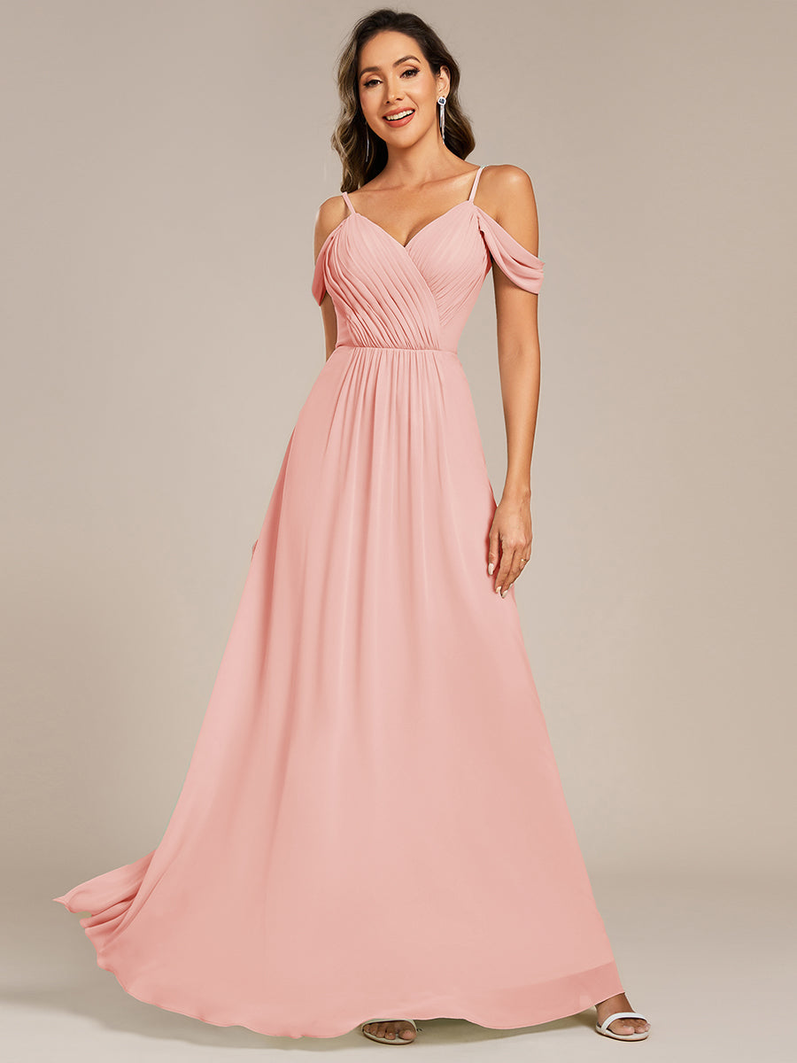 Robe de demoiselle d'honneur transparente dos nu #Couleur_Rose