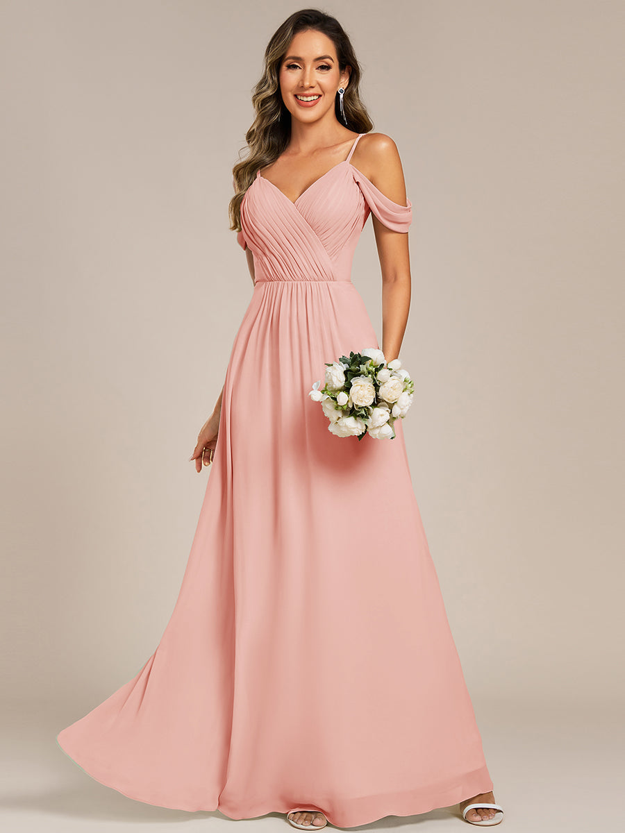 Robe de demoiselle d'honneur transparente dos nu #Couleur_Rose
