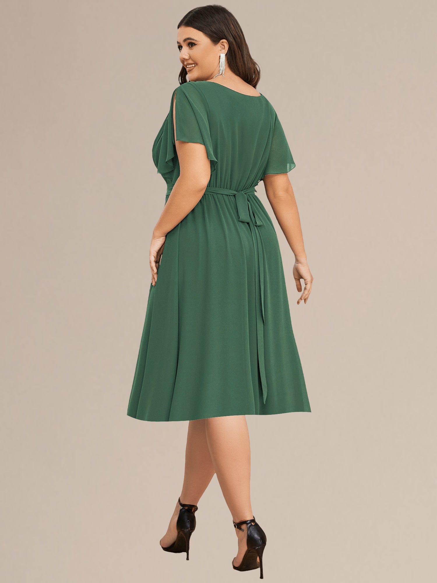 ever HARLOW|Robe de demoiselle d'honneur mi-longue nouée à la taille #Couleur_Eucalyptus