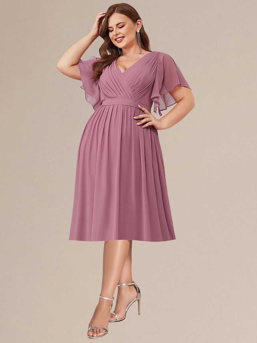 ever HARLOW|Robe de demoiselle d'honneur mi-longue nouée à la taille #Couleur_Orchidee