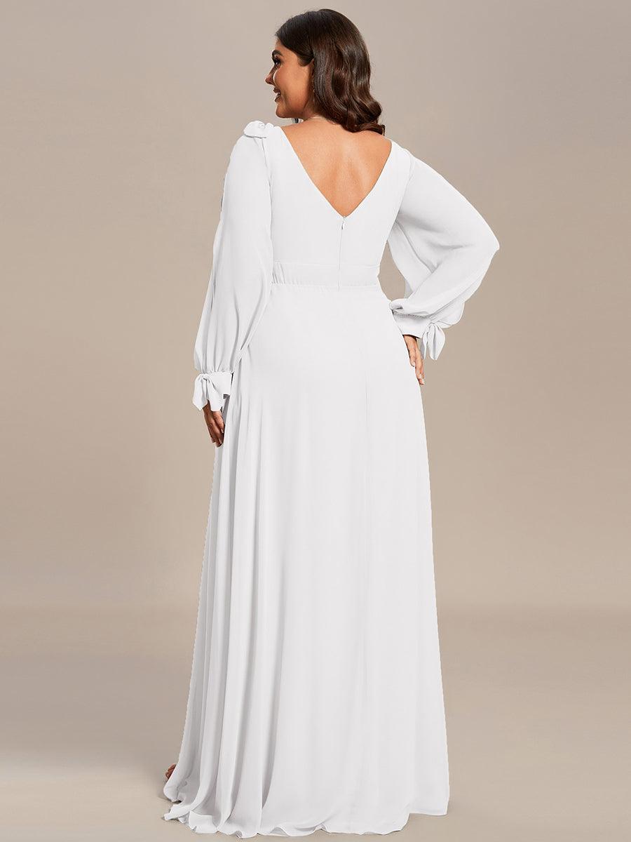 Robe invitée mariage à manches fendues et dos nu #Couleur_Blanc