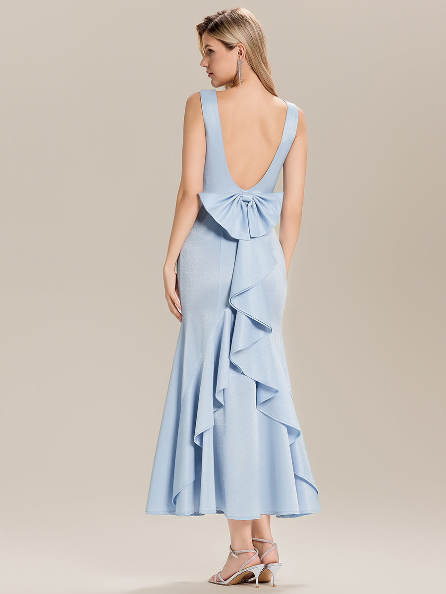 Robes D'invité De Mariage Sirène En Satin Longueur Au Sol